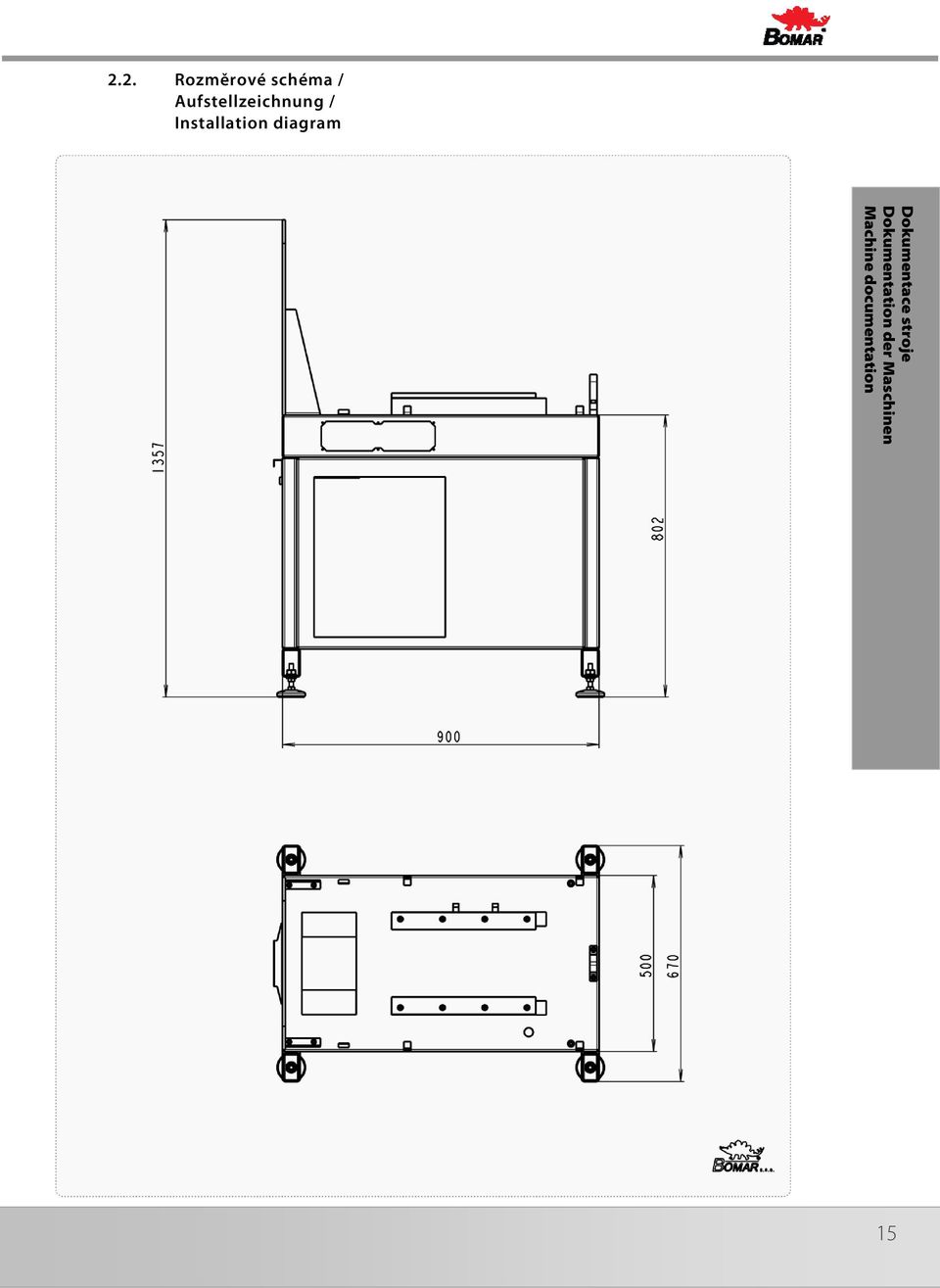 diagram Dokumentace stroje
