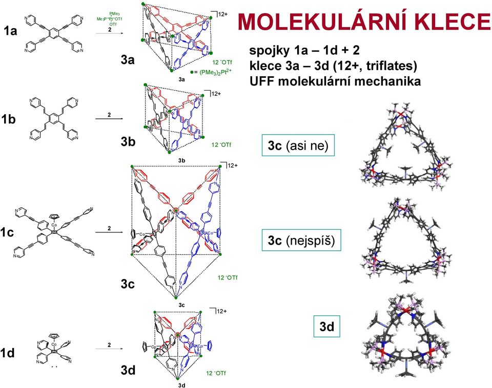 molekulární mechanika 1b 1b 2 3b 12 - OTf 3c (asi ne) 3b 12+ 1c Co 1c
