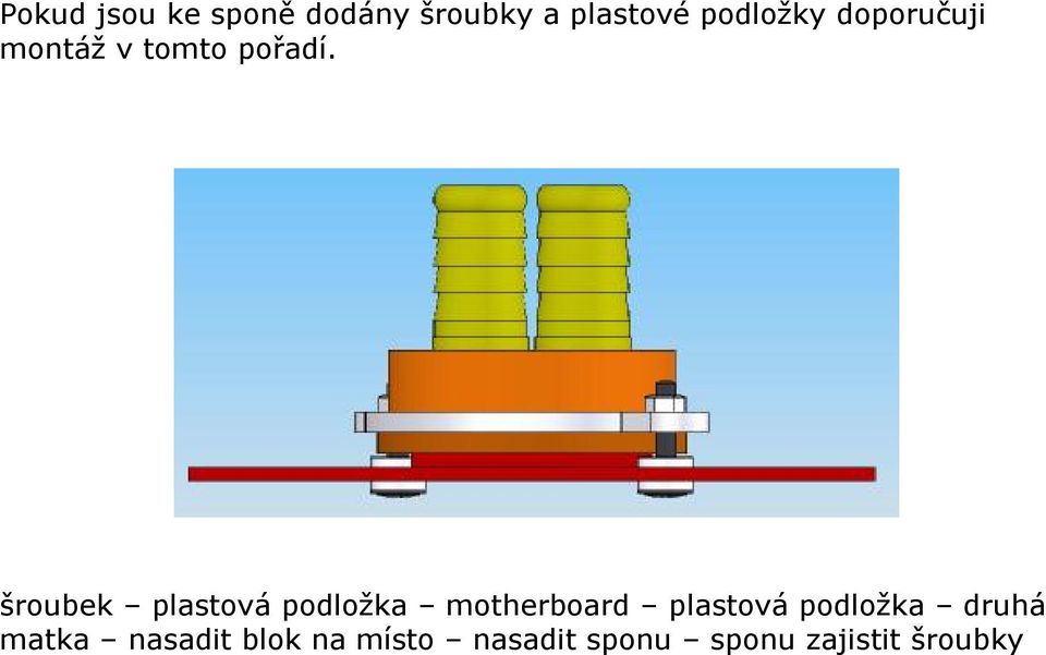 šroubek plastová podložka motherboard plastová