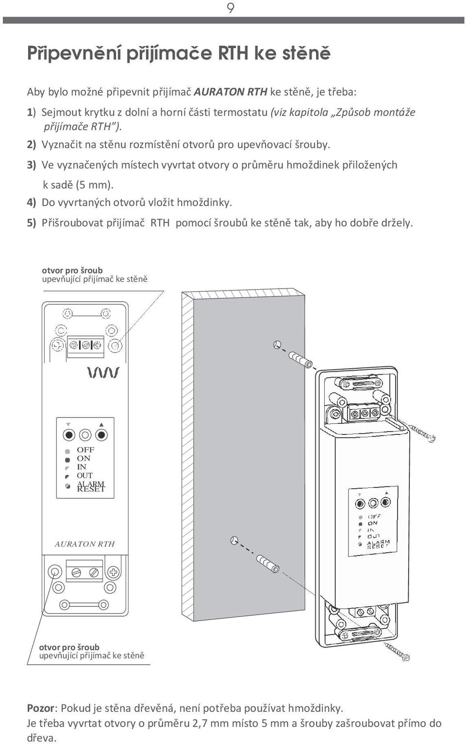 2025 RTH OFF ON IN OUT ALARM RESET AURATON RTH. Obsługi. Návod k obsluze -  PDF Free Download