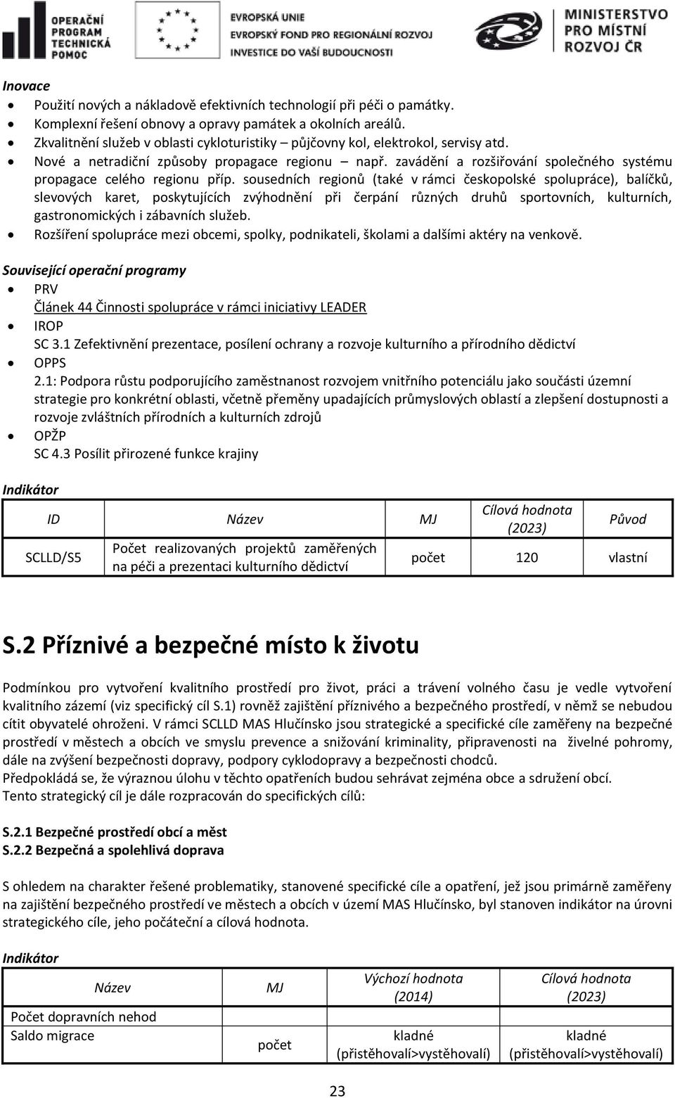 zavádění a rozšiřování společného systému propagace celého regionu příp.