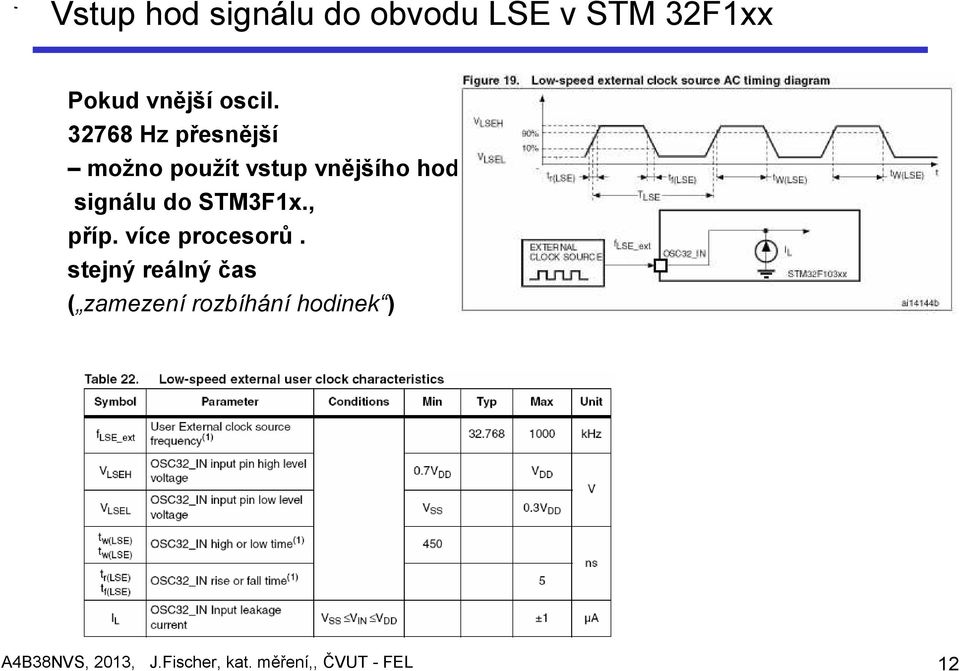 signálu do STM3F1x., příp. více procesorů.