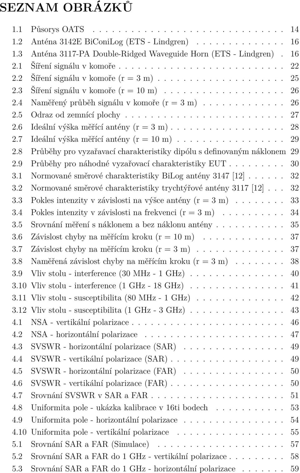 ........................ 7.6 Ideální výška měřící antény (r = 3 m).................. 8.7 Ideální výška měřící antény (r = 1 m)................. 9.