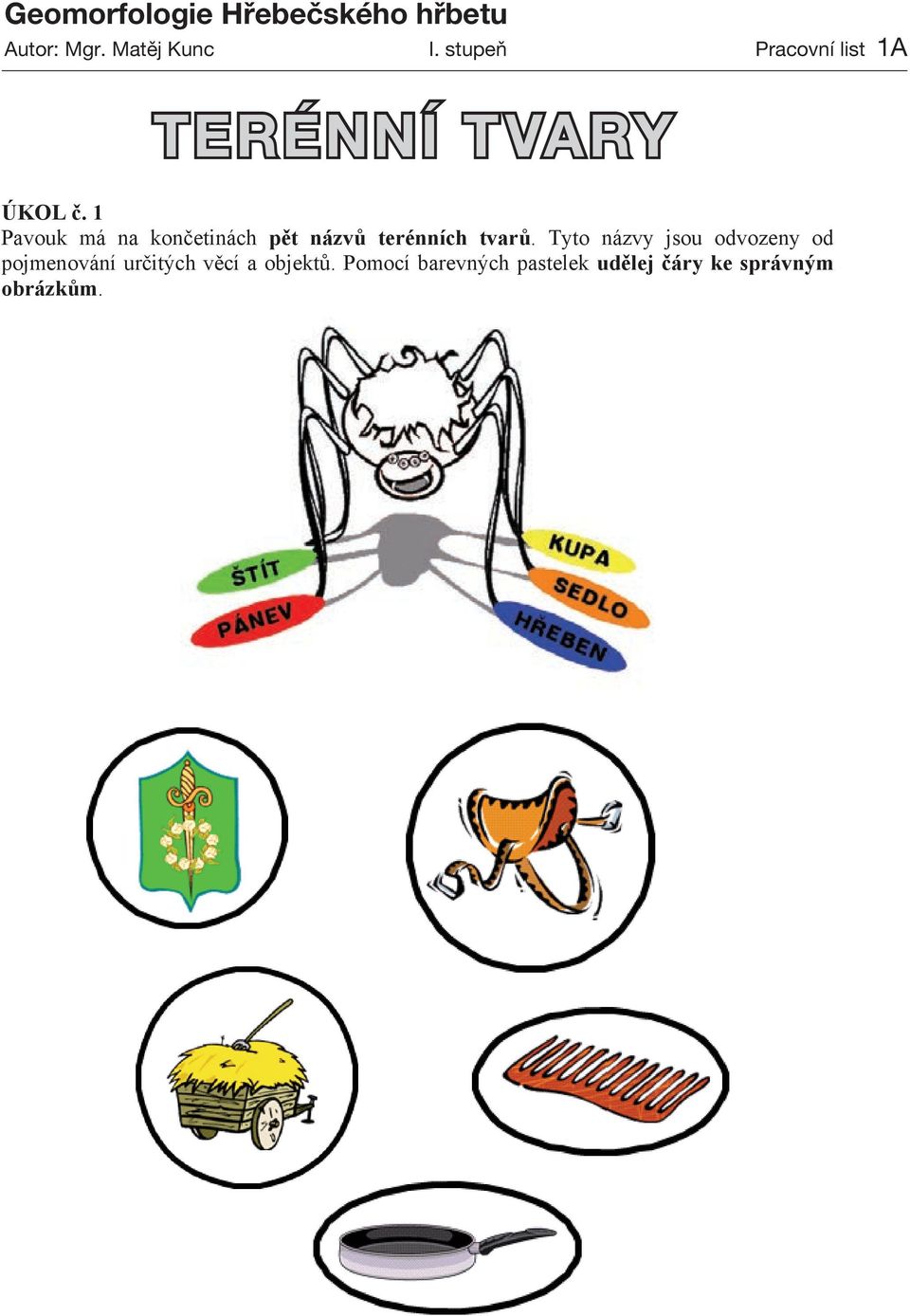 Terénní tvary. Geomorfologie Hřebečského hřbetu PRACOVNÍ LIST - PDF Free  Download