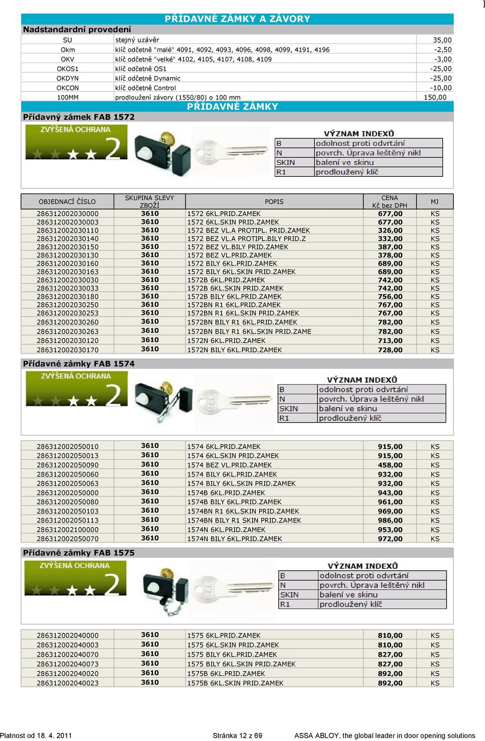 286312002030000 3610 1572 6KL.PRID.ZAMEK 677,00 KS 286312002030003 3610 1572 6KL.SKIN PRID.ZAMEK 677,00 KS 286312002030110 3610 1572 BEZ VL.A PROTIPL. PRID.ZAMEK 326,00 KS 286312002030140 3610 1572 BEZ VL.