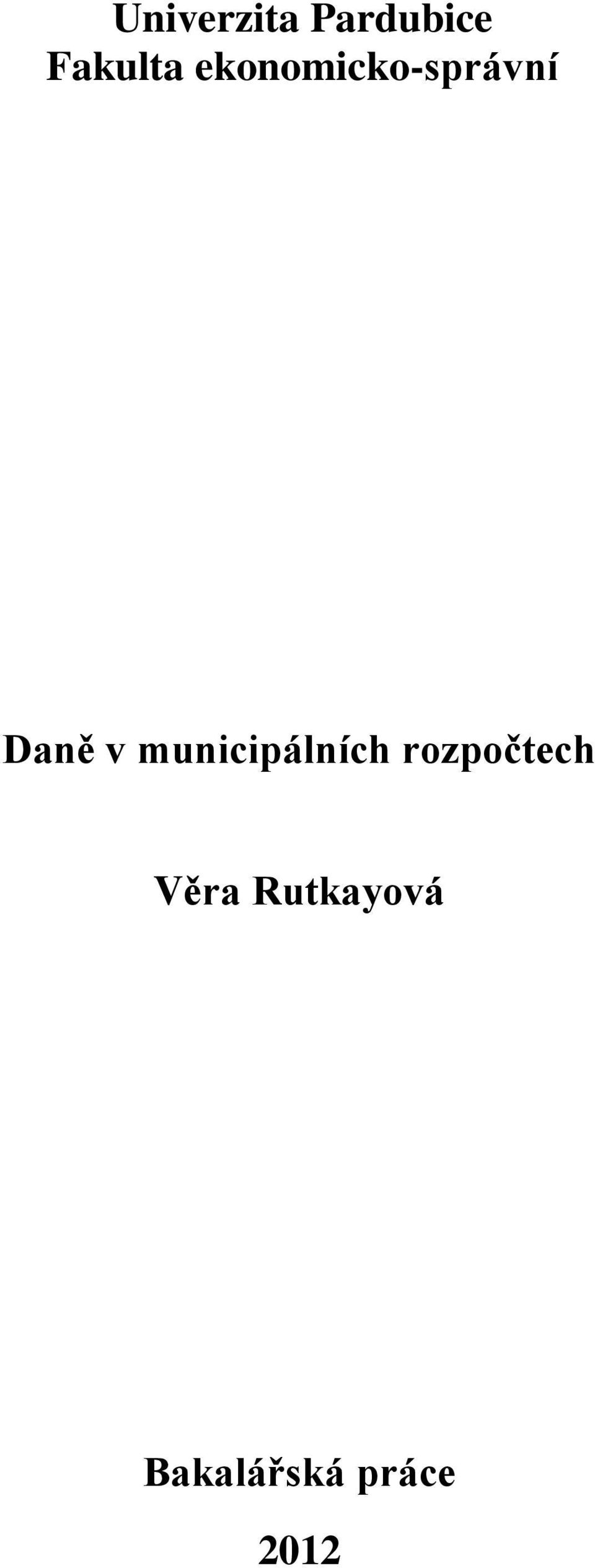 municipálních rozpočtech