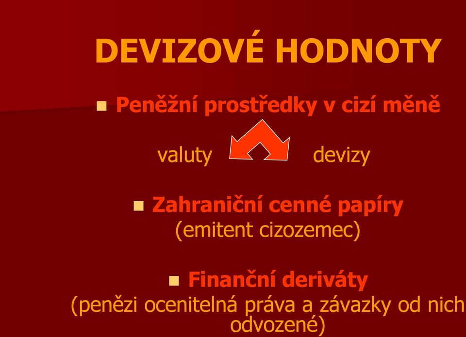 (emitent cizozemec) Finanční deriváty