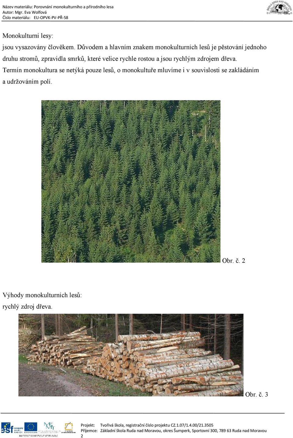 smrků, které velice rychle rostou a jsou rychlým zdrojem dřeva.