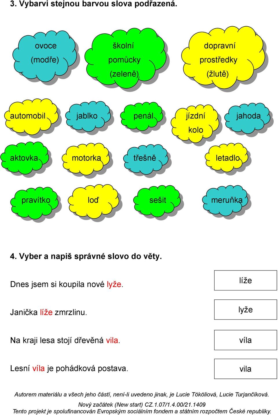 jahoda kolo aktovka motorka třešně letadlo pravítko loď sešit meruňka 4.