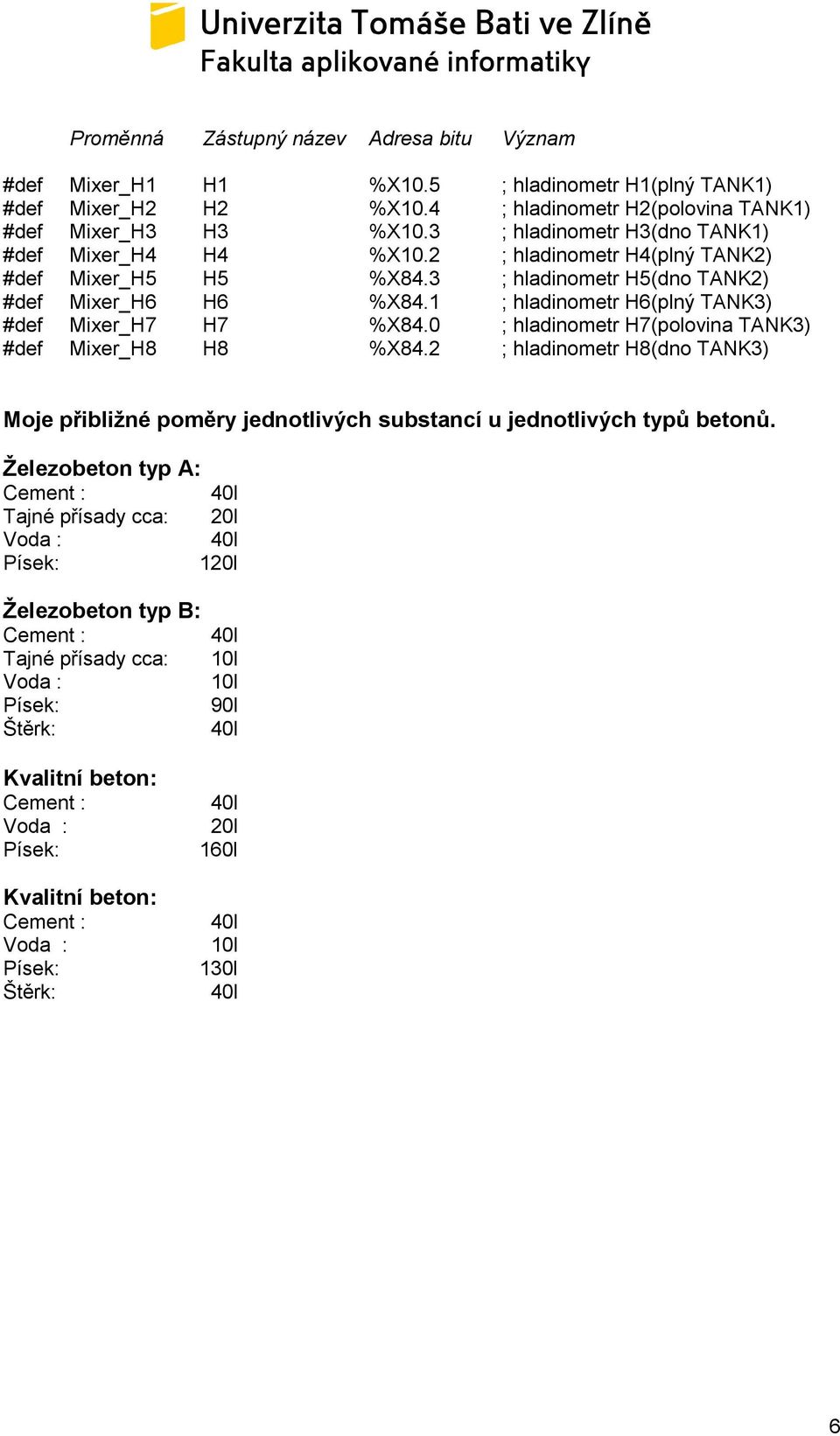 1 ; hladinometr H6(plný TANK3) #def Mixer_H7 H7 %X84.0 ; hladinometr H7(polovina TANK3) #def Mixer_H8 H8 %X84.