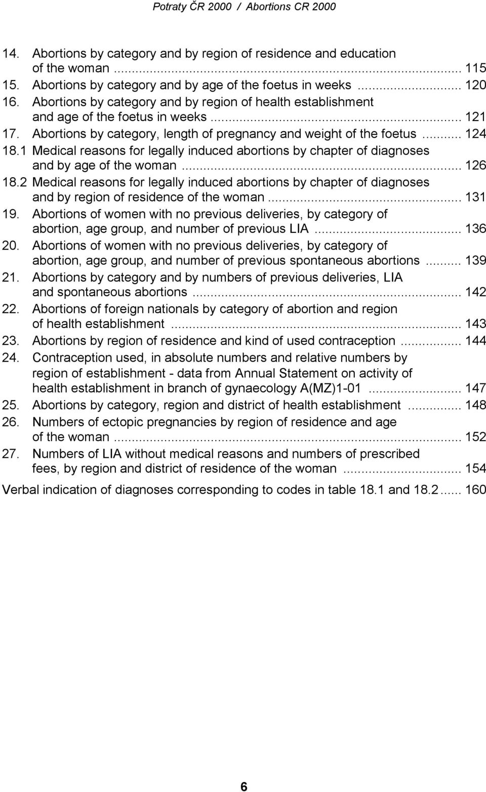 1 Medical reasons for legally induced abortions by chapter of diagnoses and by age of the woman... 126 18.