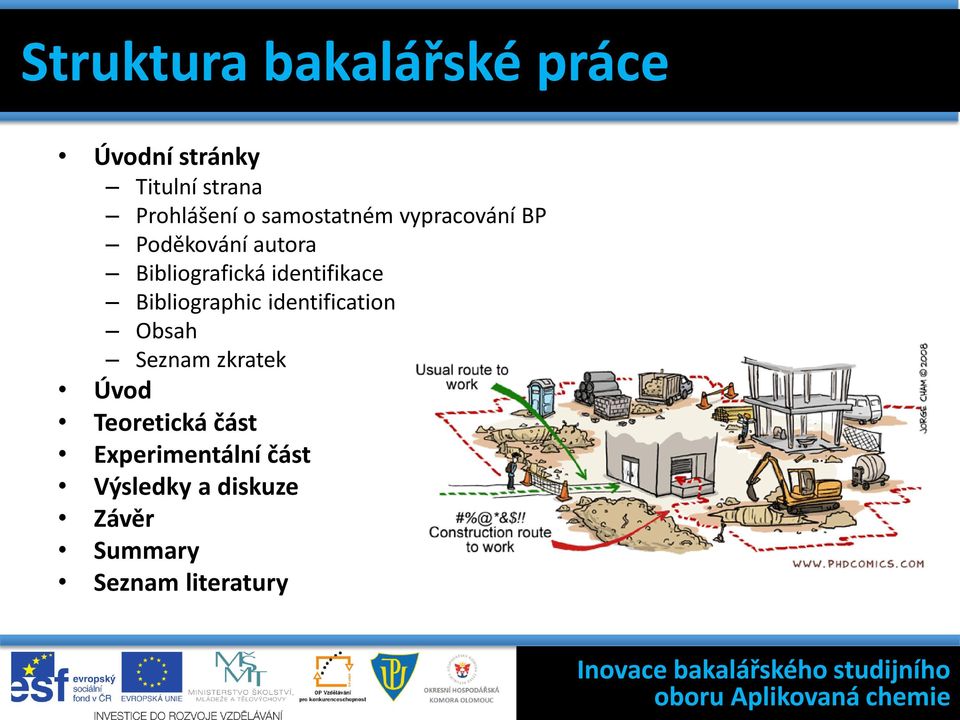 identification Obsah Seznam zkratek Úvod Teoretická část Experimentální část