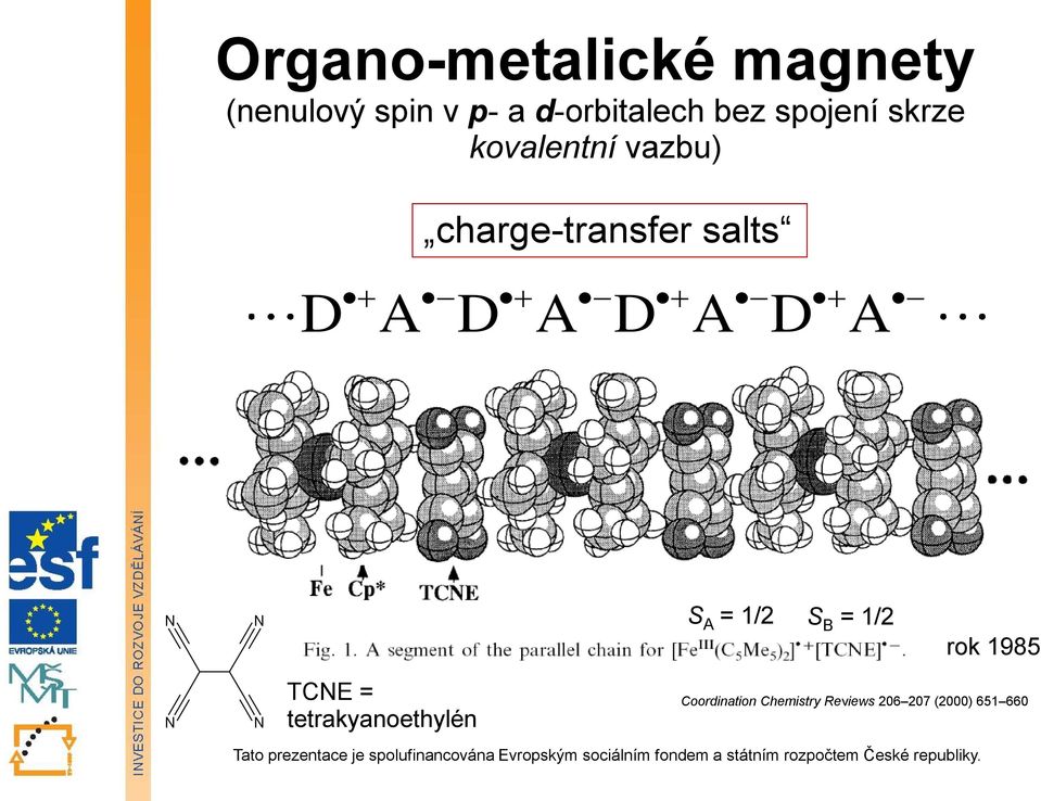 D A D A D A N N S A = 1/2 S B = 1/2 rok 1985 N N TCNE =