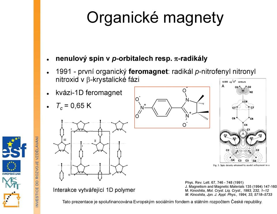 kvázi-1d feromagnet T c = 0,65 K O - O N + O N N + O - Interakce vytvářející 1D polymer Phys. Rev. Lett.