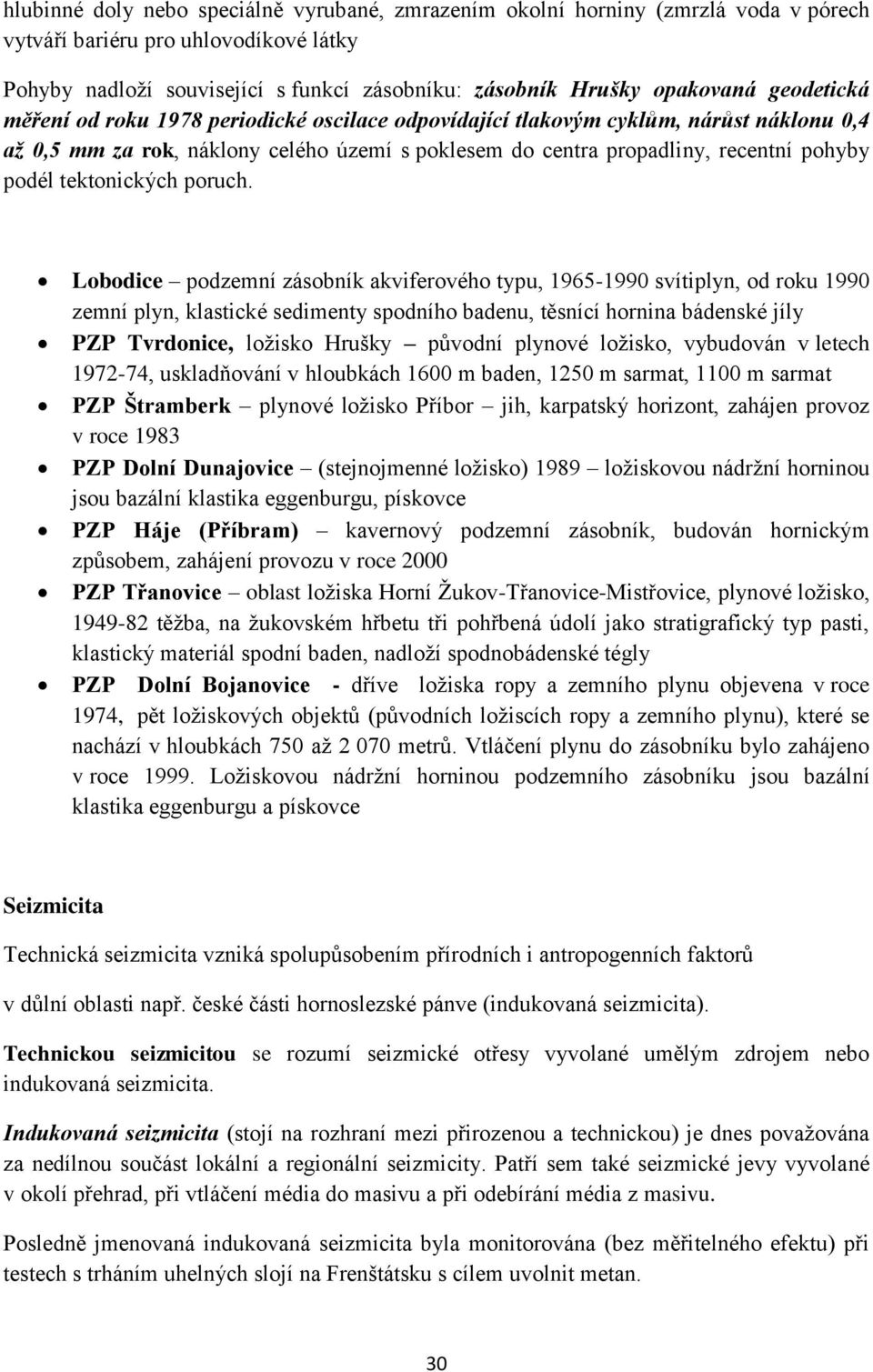 tektonických poruch.
