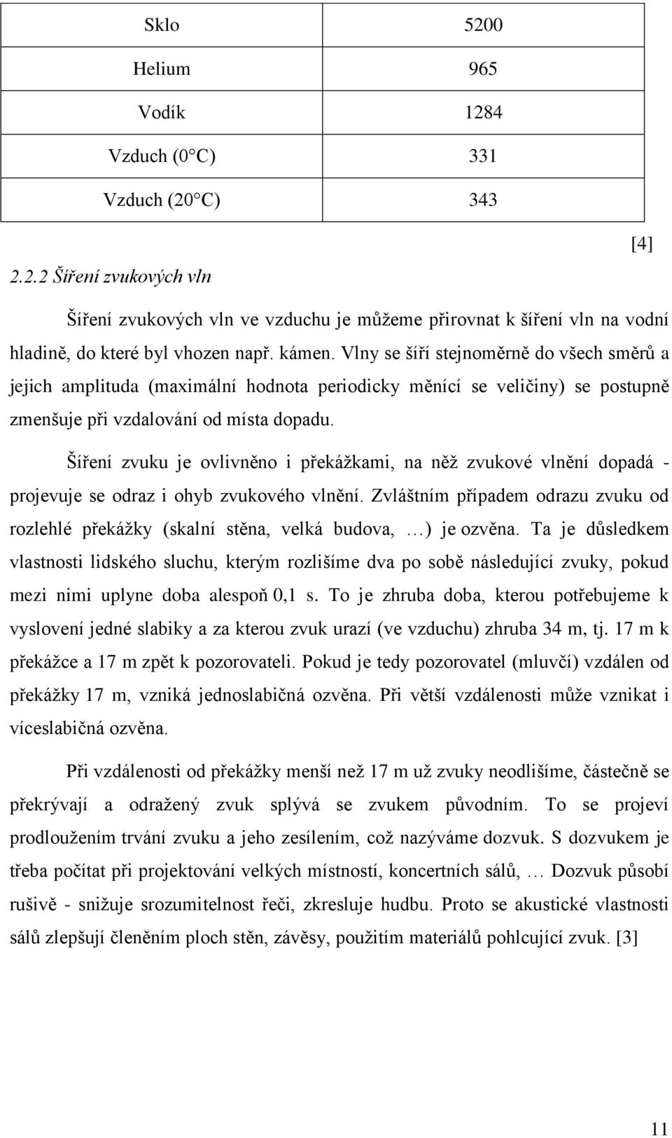 Šíření zvuku je ovlivněno i překáţkami, na něţ zvukové vlnění dopadá - projevuje se odraz i ohyb zvukového vlnění.