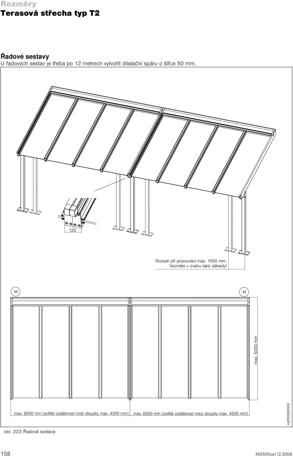 Vezměte v úvahu také základy! M M max. 5000 mm max. 6000 mm (světlá vzdálenost mezi sloupky max.