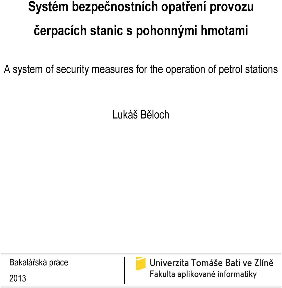 of security measures for the operation of