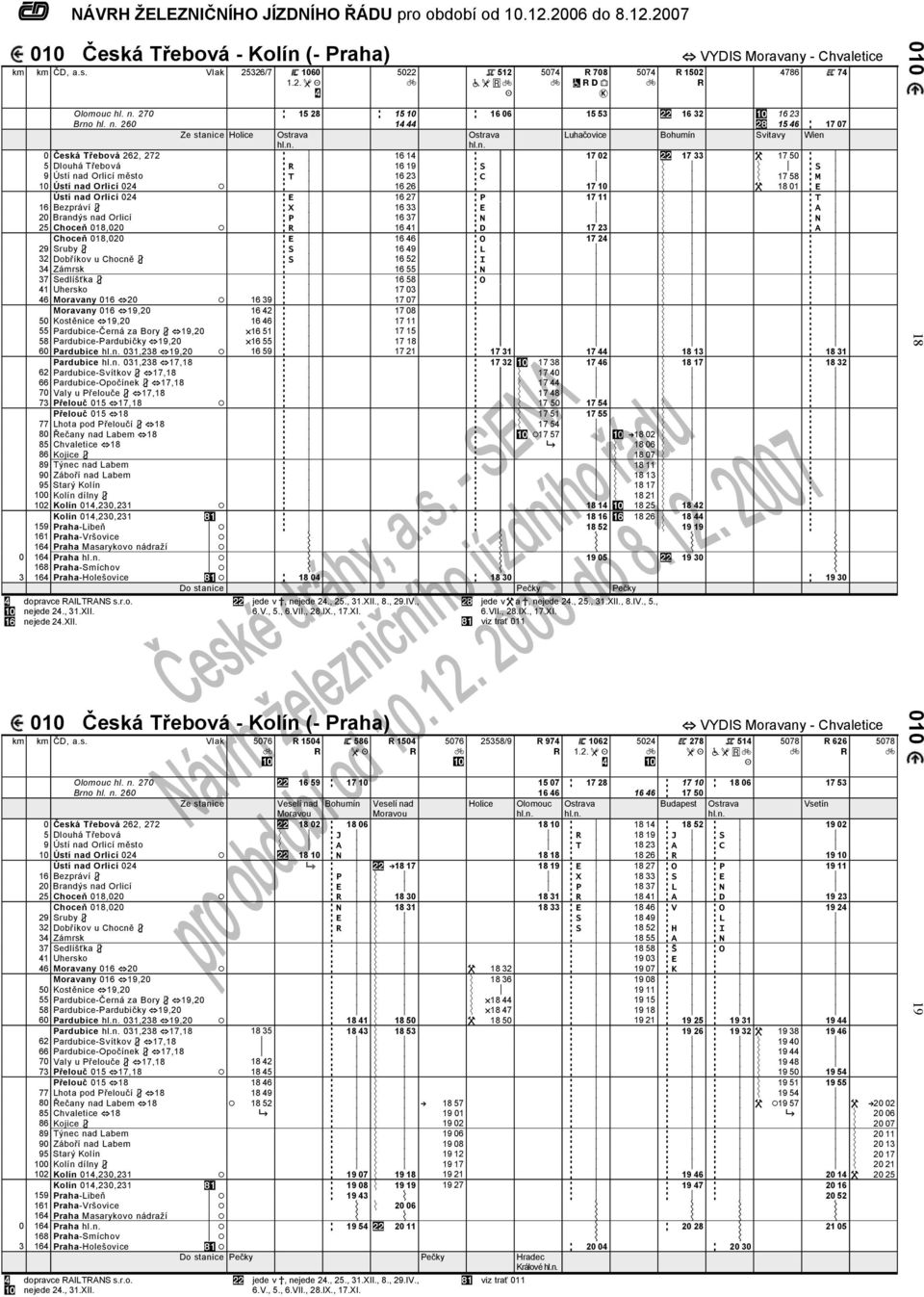 260 14 44 $+ 15 46 Z 17 07 Ze stanie Holie Ostrava Ostrava Luhačovie Bohumín Svitavy Wien 0 Česká Třebová 262, 272 zz p 16 14 zz p 17 02 $$ 17 33 W 17 50 zz p 5 Dlouhá Třebová zz R p 16 19 zz S p p Ý