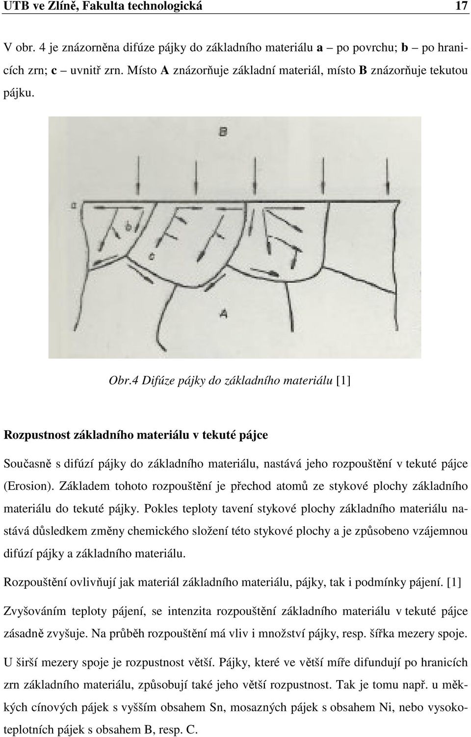 4 Difúze pájky do základního materiálu [1] Rozpustnost základního materiálu v tekuté pájce Současně s difúzí pájky do základního materiálu, nastává jeho rozpouštění v tekuté pájce (Erosion).