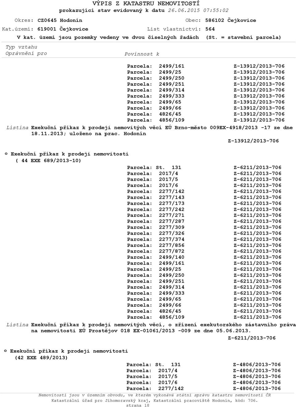 Hdnín Exekuční příkaz k prdeji nemvitsti ( 44 EXE 689/2013-10) Exekuční příkaz k prdeji