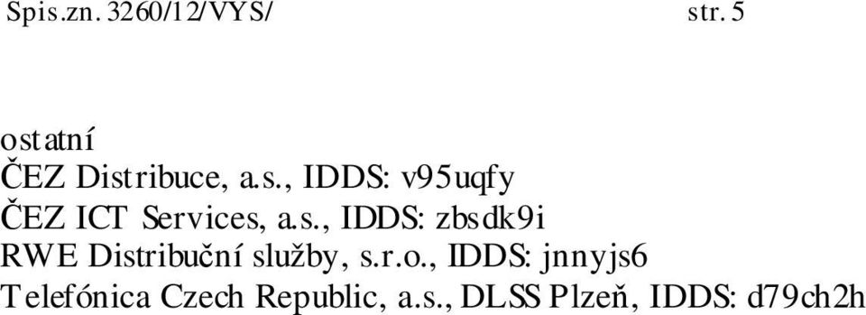 s., IDDS: zbsdk9i RWE Distribuční služby, s.r.o.