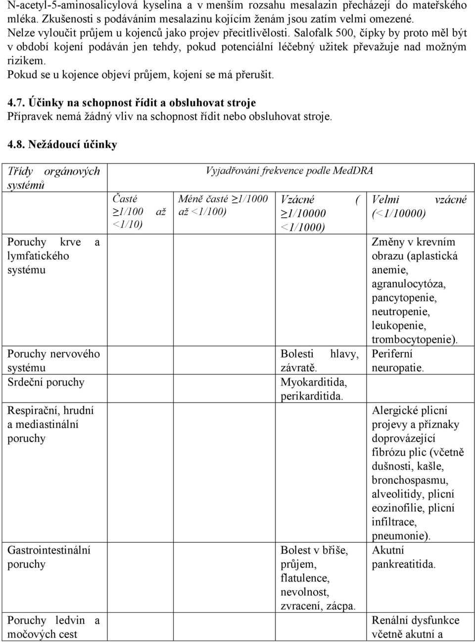 Pokud se u kojence objeví průjem, kojení se má přerušit. 4.7. Účinky na schopnost řídit a obsluhovat stroje Přípravek nemá žádný vliv na schopnost řídit nebo obsluhovat stroje. 4.8.