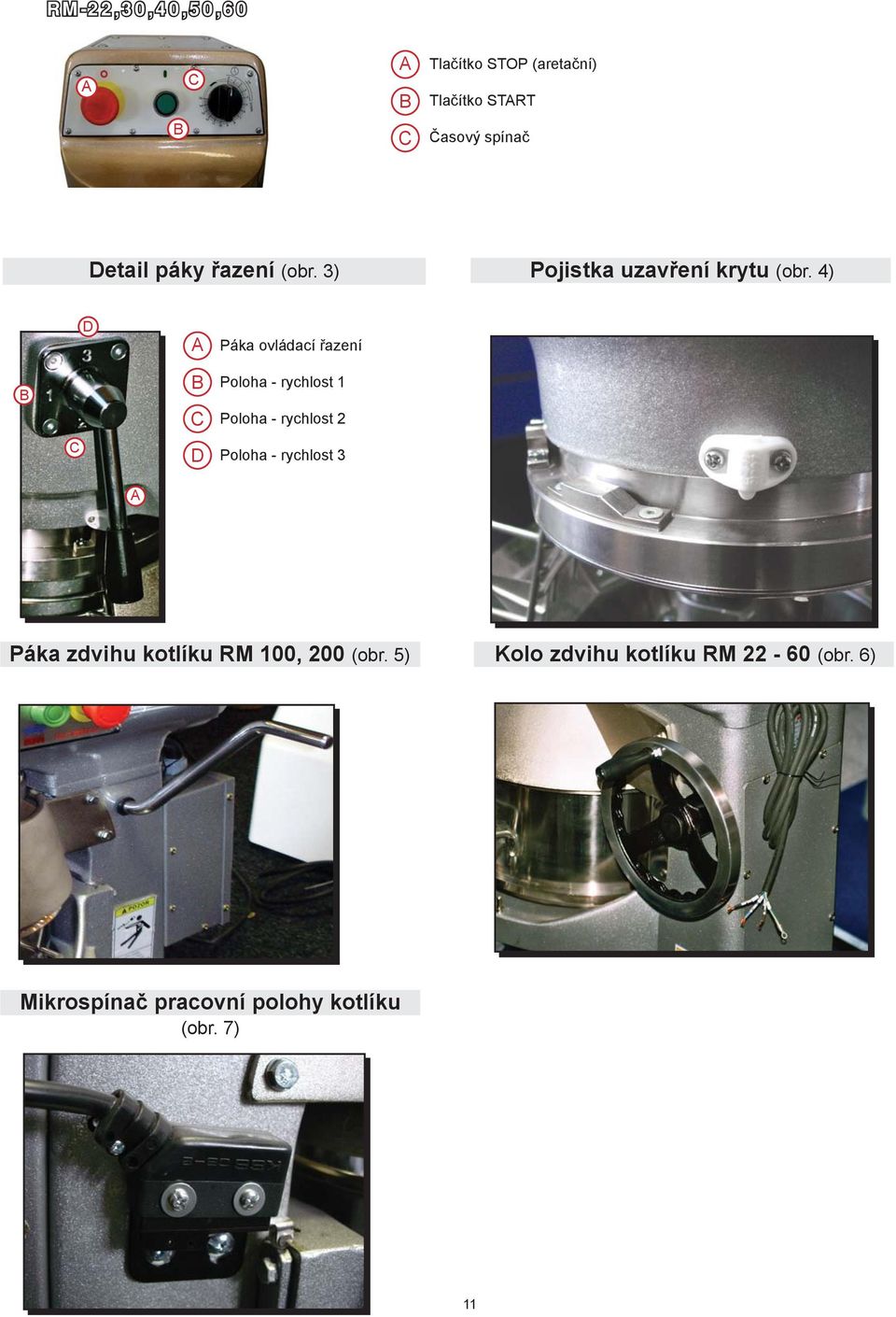 4) D Páka ovládací řazení Poloha - rychlost 1 Poloha - rychlost 2 D Poloha - rychlost