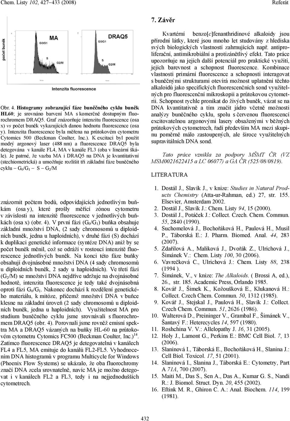 Intenzita fluorescence byla měřena na průtokovém cytometru Cytomics 500 (Beckman Coulter, Inc.).
