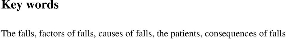 causes of falls, the