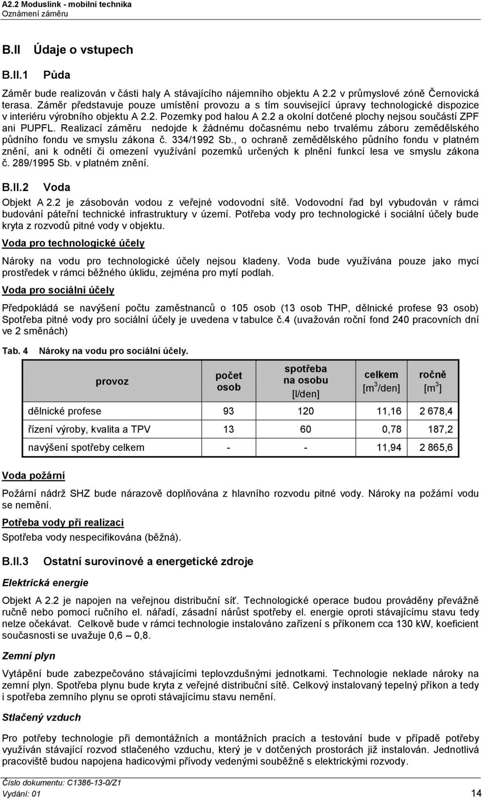 2 a okolní dotčené plochy nejsou součástí ZPF ani PUPFL. Realizací záměru nedojde k žádnému dočasnému nebo trvalému záboru zemědělského půdního fondu ve smyslu zákona č. 334/1992 Sb.