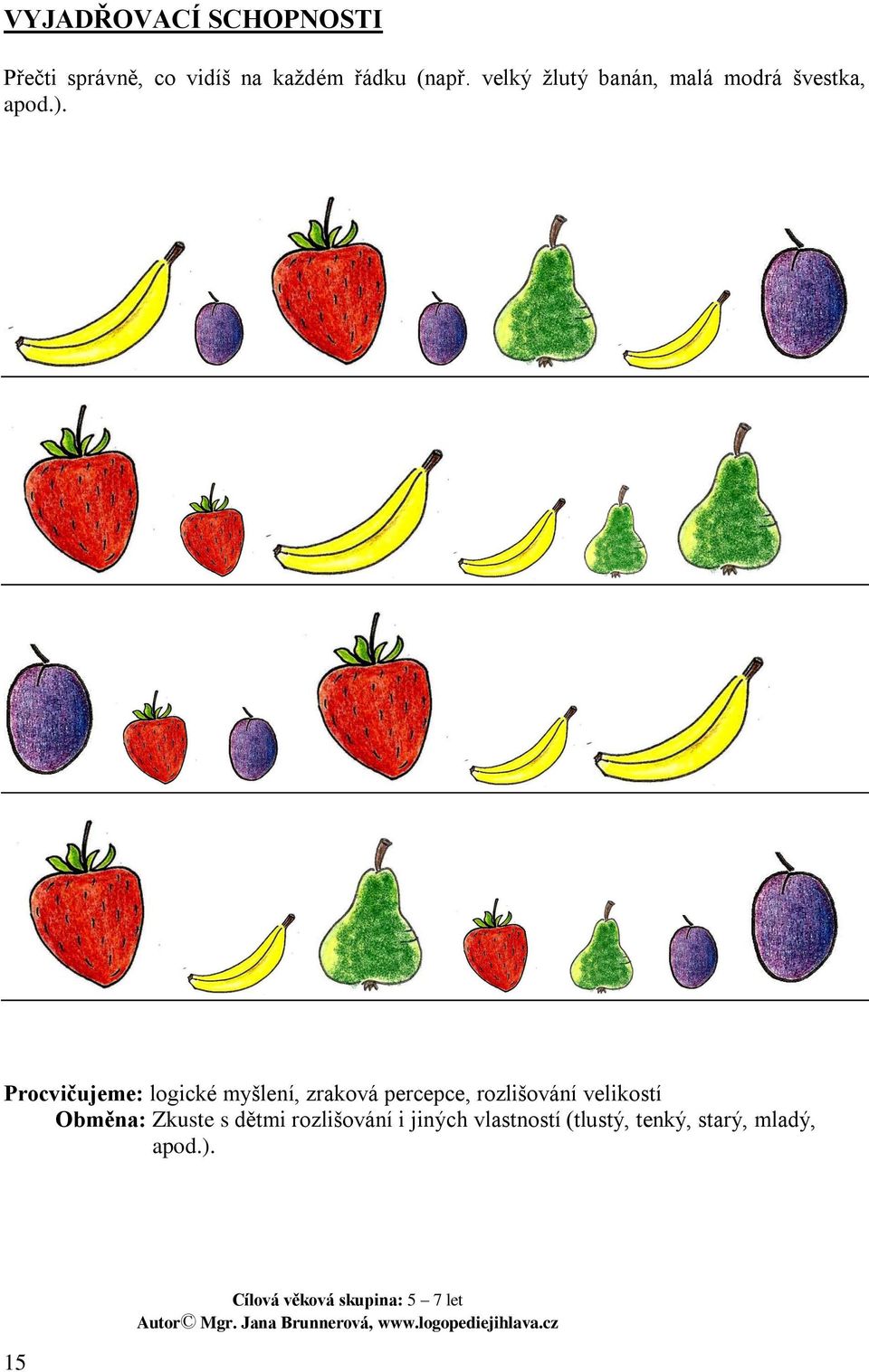 Procvičujeme: logické myšlení, zraková percepce, rozlišování velikostí