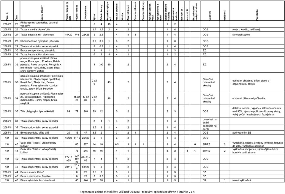 7 1 4 1 4 ODS 05/1 30 Buxus sempervirens, zimostráz 1 1 1 3 1 1 3 BZ 05/3 31 Taxus baccata, tis - vícekmen 3 5 4 1 1 BZ 05/1 3 05/1 33 05/1 34 porostní skupina smíšená: Pinus mugo, Rosa spec.
