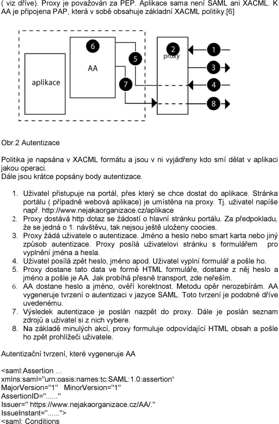 Uživatel přistupuje na portál, přes který se chce dostat do aplikace. Stránka portálu ( případně webová aplikace) je umístěna na proxy. Tj. uživatel napíše např. http://www.nejakaorganizace.