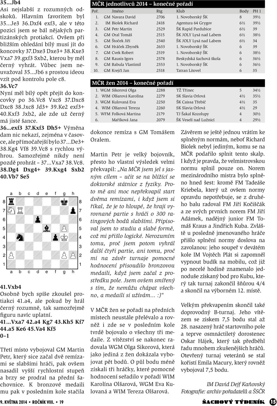 Vc7 Nyní měl bílý opět přejít do koncovky po 36.Vc8 Vxc8 37.Dxc8 Dxc8 38.Jxc8 Jd3+ 39.Ke2 exf3+ 40.Kxf3 Jxb2, ale zde už černý má jisté šance. 36 exf3 37.