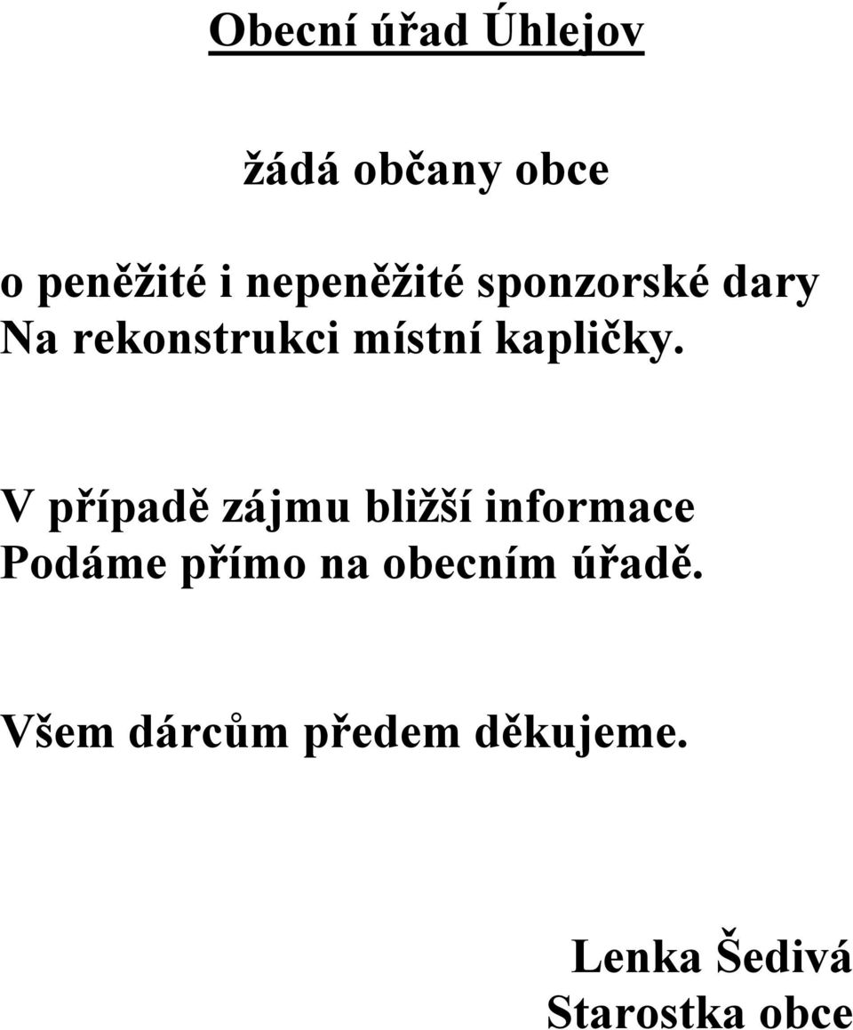 kapličky.