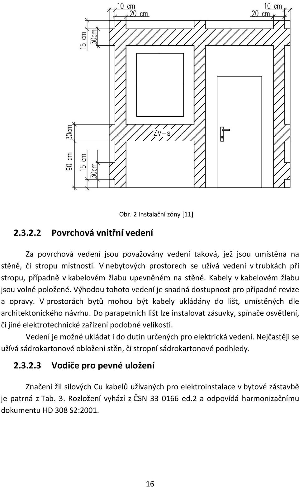 Výhodou tohoto vedení je snadná dostupnost pro případné revize a opravy. V prostorách bytů mohou být kabely ukládány do lišt, umístěných dle architektonického návrhu.