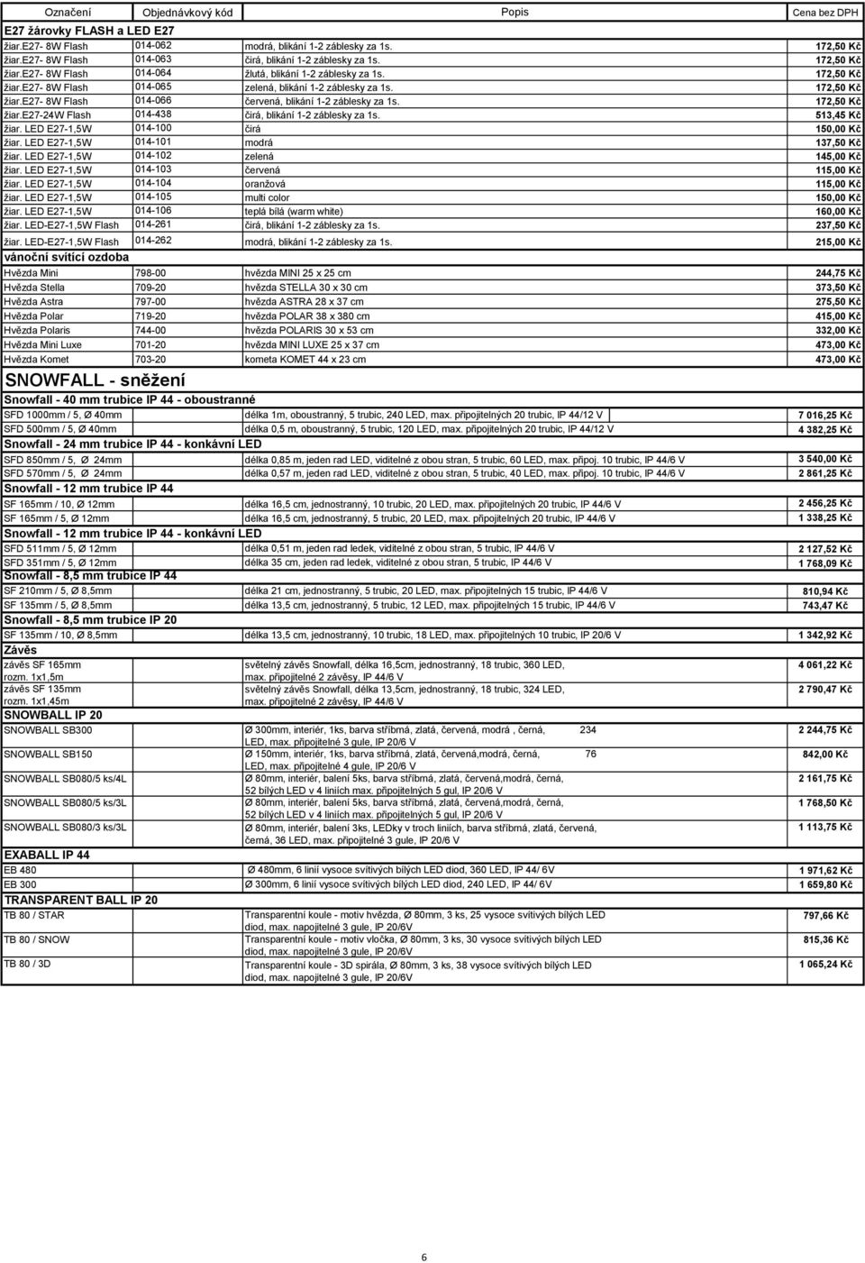 172,50 Kč žiar.e27-24w Flash 014-438 čirá, blikání 1-2 záblesky za 1s. 513,45 Kč žiar. LED E27-1,5W 014-100 čirá 150,00 Kč žiar. LED E27-1,5W 014-101 modrá 137,50 Kč žiar.