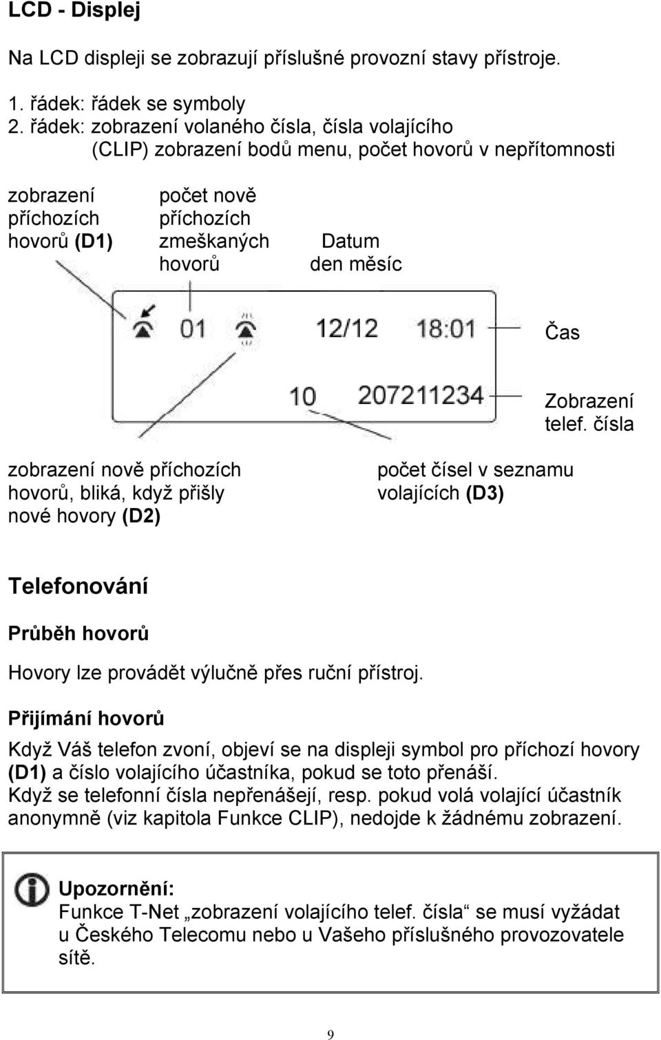 Zobrazení telef.