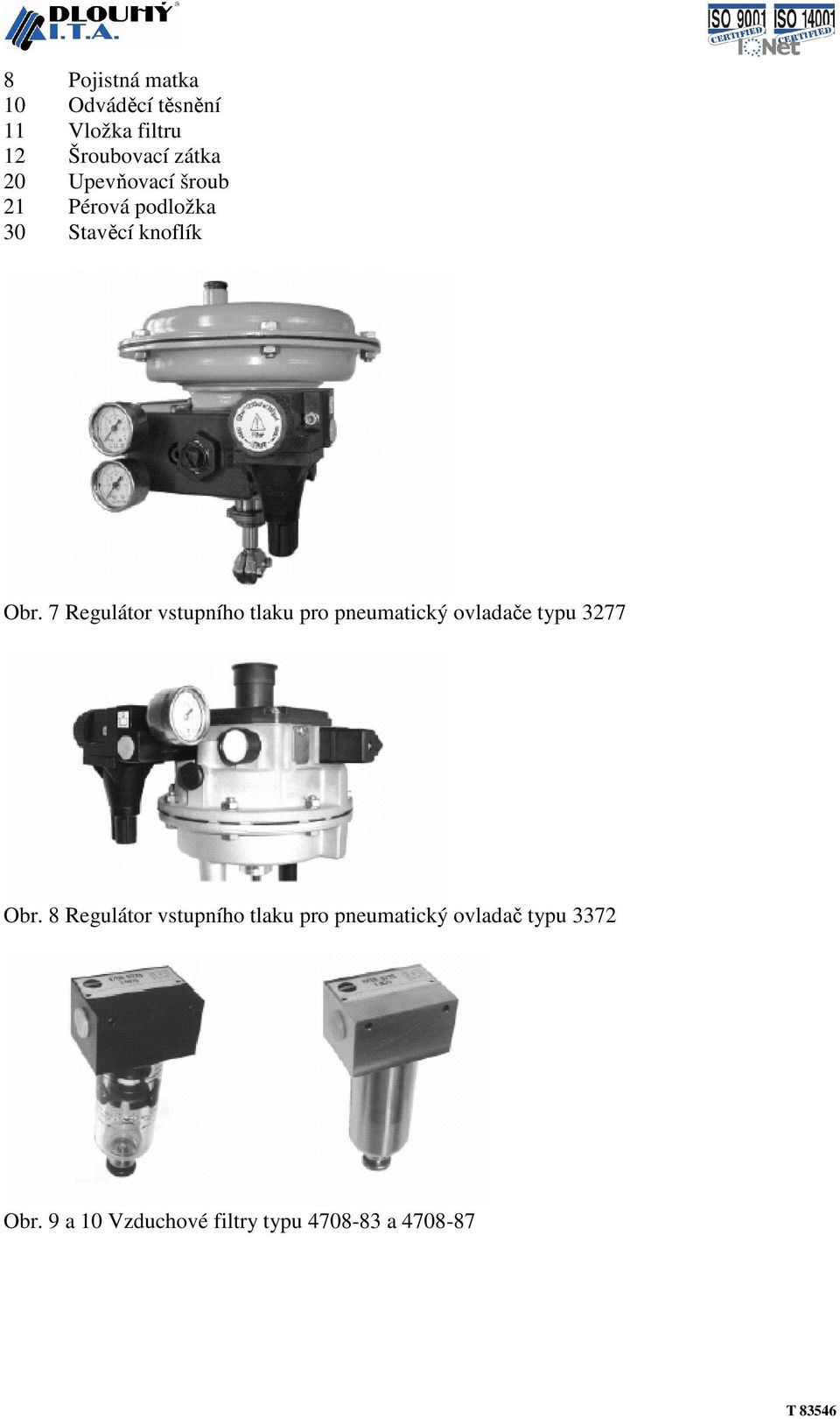 7 Regulátor vstupního tlaku pro pneumatický ovladače typu 3277 Obr.