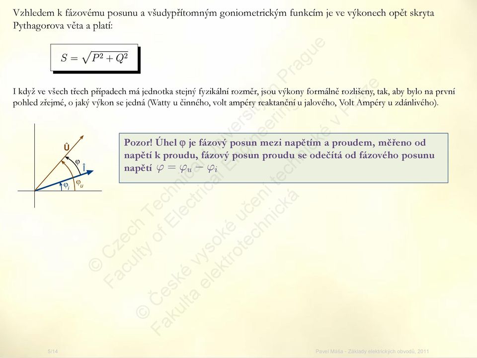 zřejmé, o jaký výkon se jedná (Watty u činného, volt ampéry reaktanční u jalového, Volt Ampéry u zdánlivého).