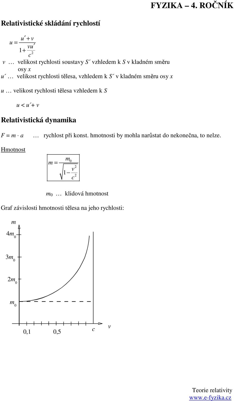 Reatiistiká dynamika F = m a ryhost při konst. hmotnosti by moha narůstat do nekonečna, to neze.