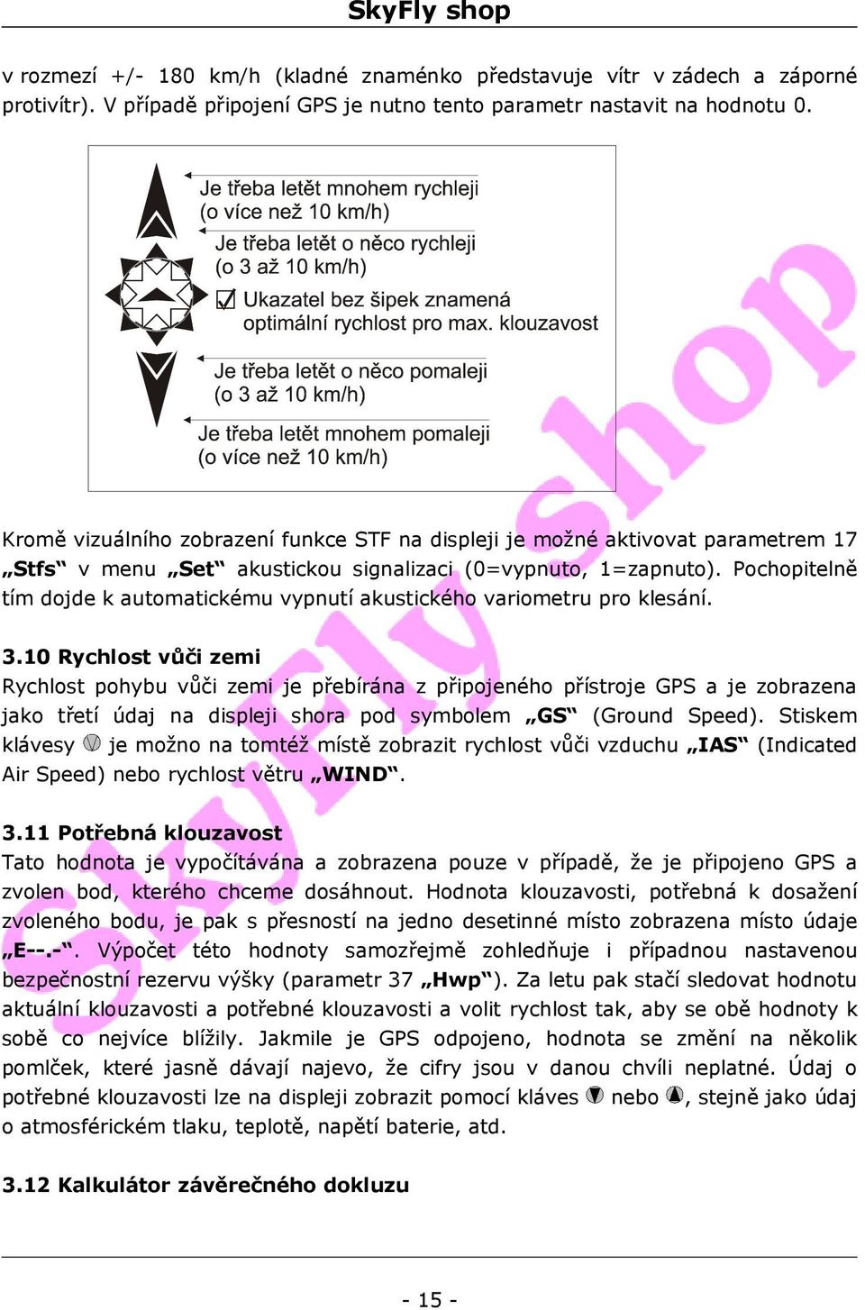 Pochopitelně tím dojde k automatickému vypnutí akustického variometru pro klesání. 3.