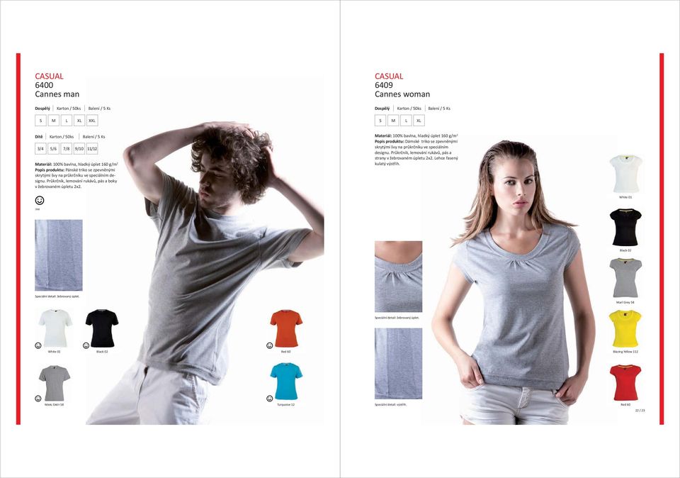 Materiál: 100% bavlna, hladký úplet 160 g/m 2 Popis produktu: Dámské triko se zpevn nými skrytými švy na pr kr níku ve speciálním designu.