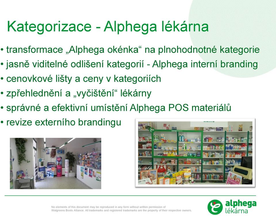 interní branding cenovkové lišty a ceny v kategoriích zpřehlednění a