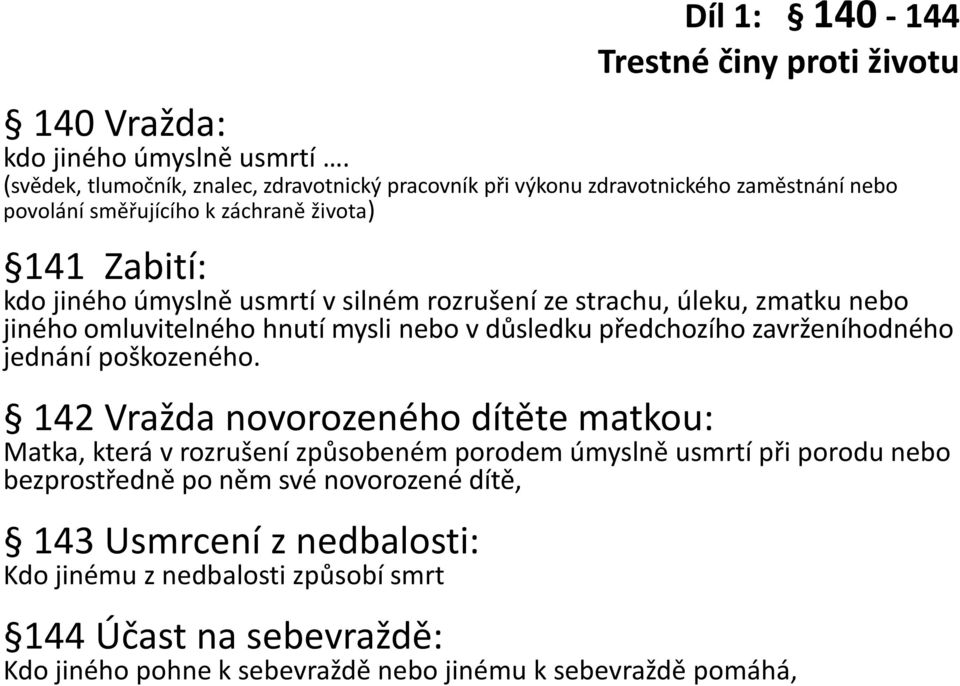 silném rozrušení ze strachu, úleku, zmatku nebo jiného omluvitelného hnutí mysli nebo v důsledku předchozího zavrženíhodného jednání poškozeného.