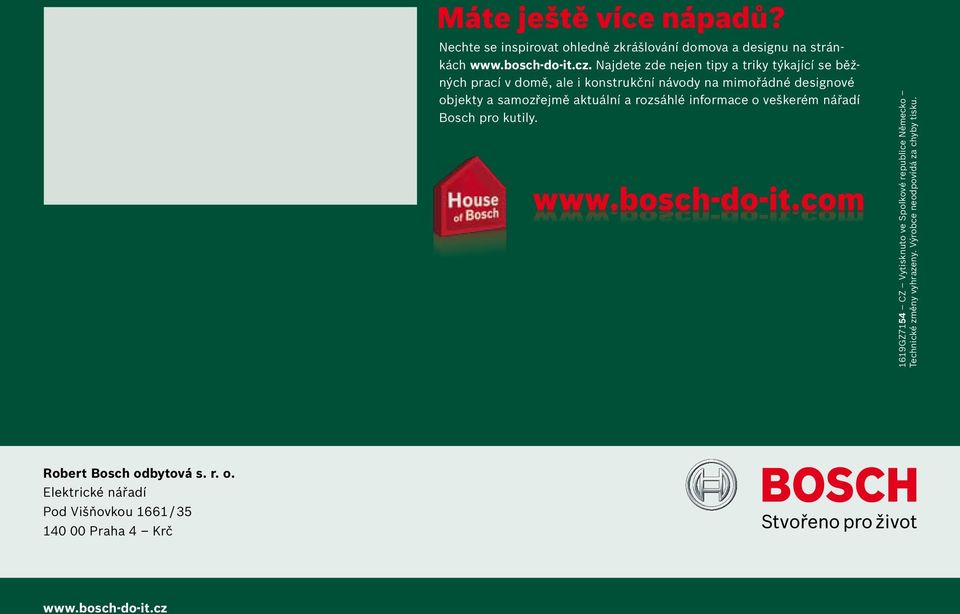 aktuální a rozsáhlé informace o veškerém nářadí Bosch pro kutily.