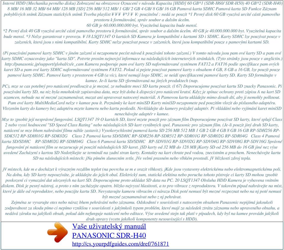 cásti pamového prostoru k formátování, správ soubor a dalsím úcelm. 60 GB je 60.000.000.000 byt. Vyuzitelná kapacita bude mensí.