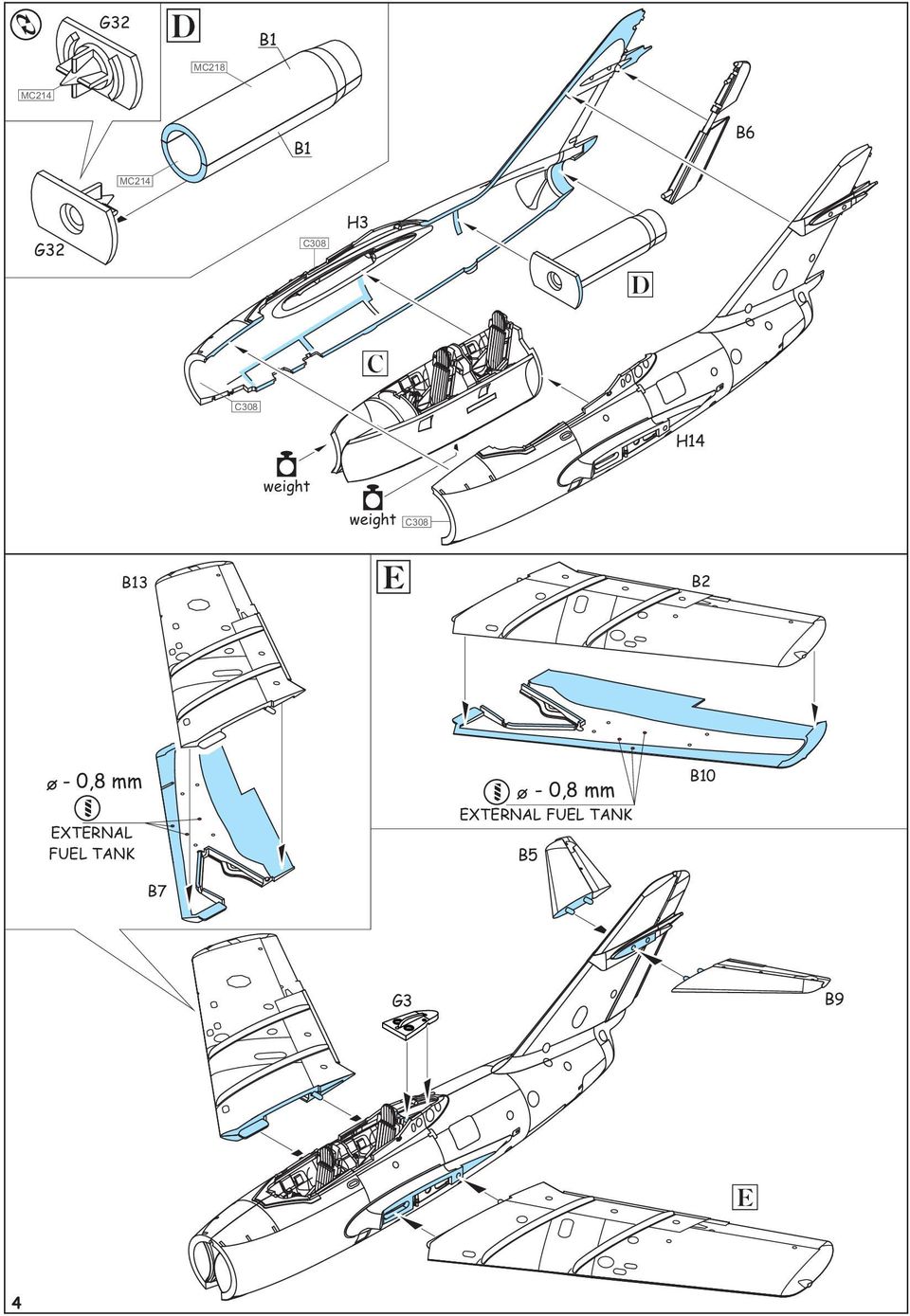 mm EXTERNAL FUEL TANK - 0,8 mm