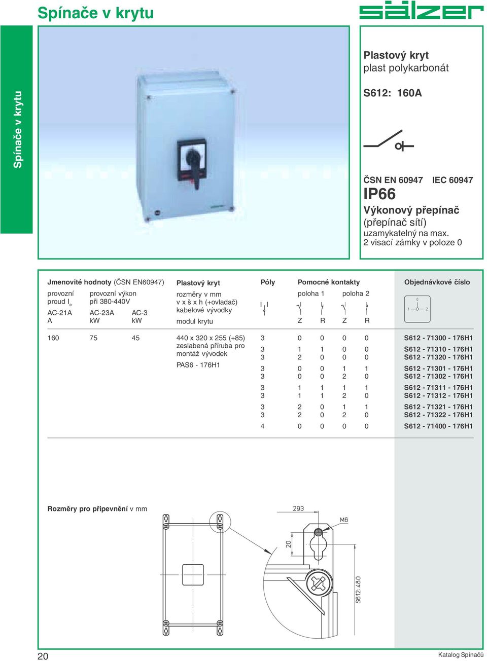 poloha 2 Z R Z R 60 75 5 0 x 20 x 255 (+85) zeslabená příruba pro montáž vývodek PAS6-76H S62-700 - 76H S62-70 - 76H